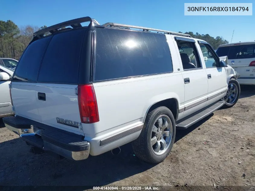 1999 Chevrolet Suburban 1500 Lt VIN: 3GNFK16R8XG184794 Lot: 41430946