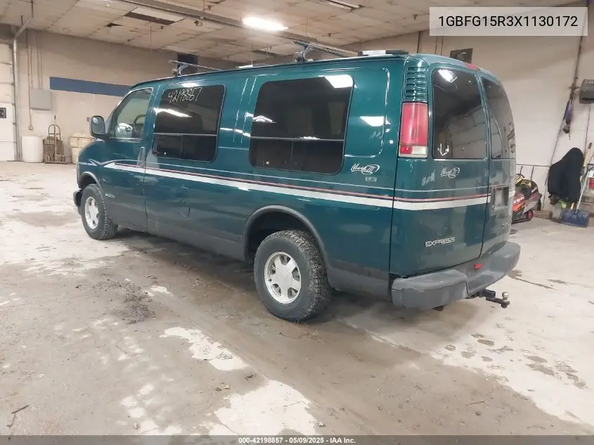 1999 Chevrolet Express Van VIN: 1GBFG15R3X1130172 Lot: 42198857