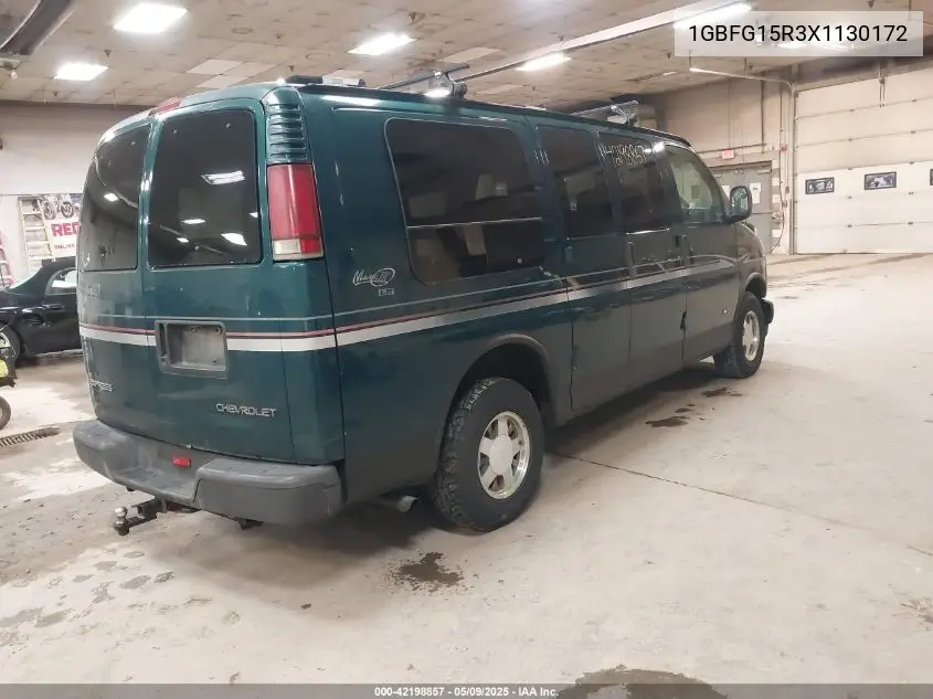 1999 Chevrolet Express Van VIN: 1GBFG15R3X1130172 Lot: 42198857