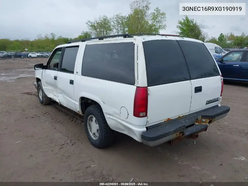 1999 Chevrolet Suburban 1500 Lt VIN: 3GNEC16R9XG190919 Lot: 42200301