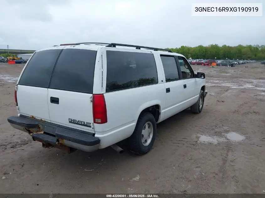 1999 Chevrolet Suburban 1500 Lt VIN: 3GNEC16R9XG190919 Lot: 42200301