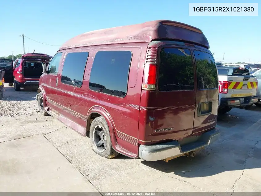 1999 Chevrolet Express G1500 VIN: 1GBFG15R2X1021380 Lot: 42241403