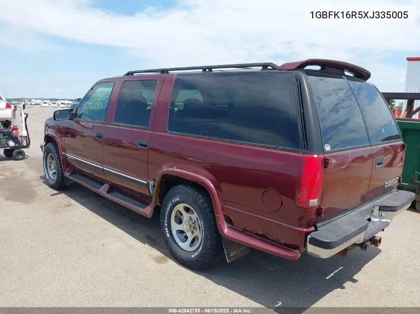 1999 Chevrolet Suburban 1500 VIN: 1GBFK16R5XJ335005 Lot: 42542755