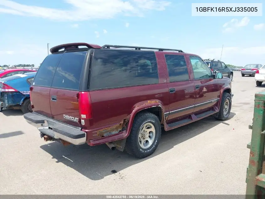 1999 Chevrolet Suburban 1500 VIN: 1GBFK16R5XJ335005 Lot: 42542755