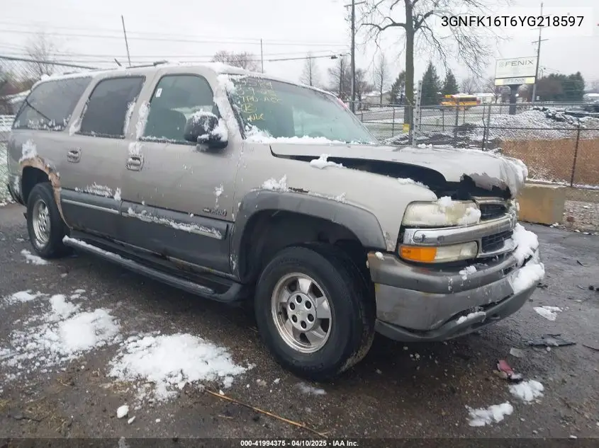 2000 Chevrolet Suburban 1500 Ls/Lt VIN: 3GNFK16T6YG218597 Lot: 41994375