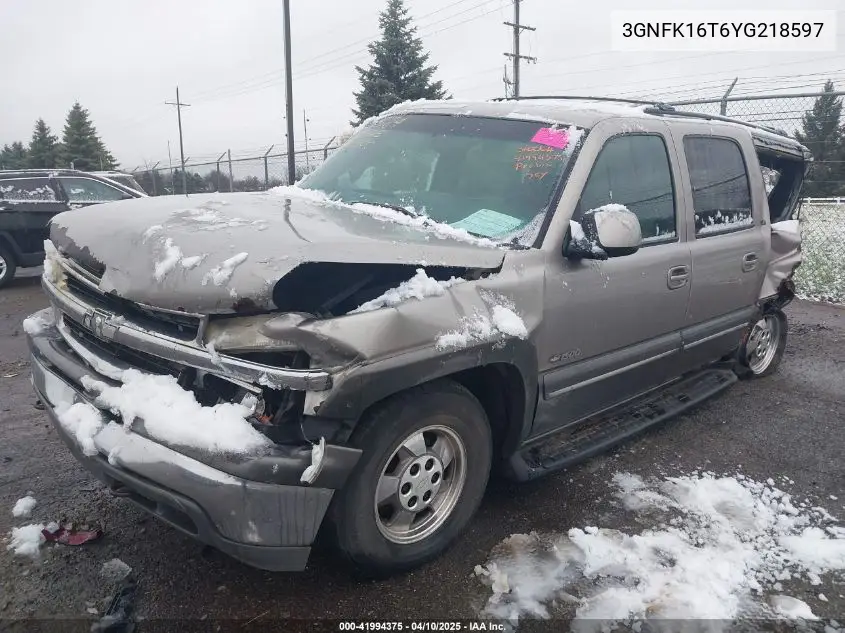 2000 Chevrolet Suburban 1500 Ls/Lt VIN: 3GNFK16T6YG218597 Lot: 41994375