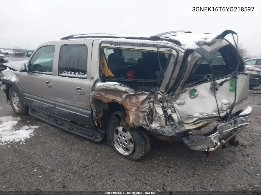 2000 Chevrolet Suburban 1500 Ls/Lt VIN: 3GNFK16T6YG218597 Lot: 41994375