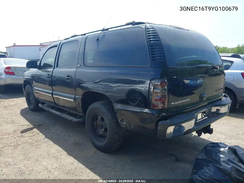 2000 Chevrolet Suburban 1500 Lt VIN: 3GNEC16T9YG100679 Lot: 42142629