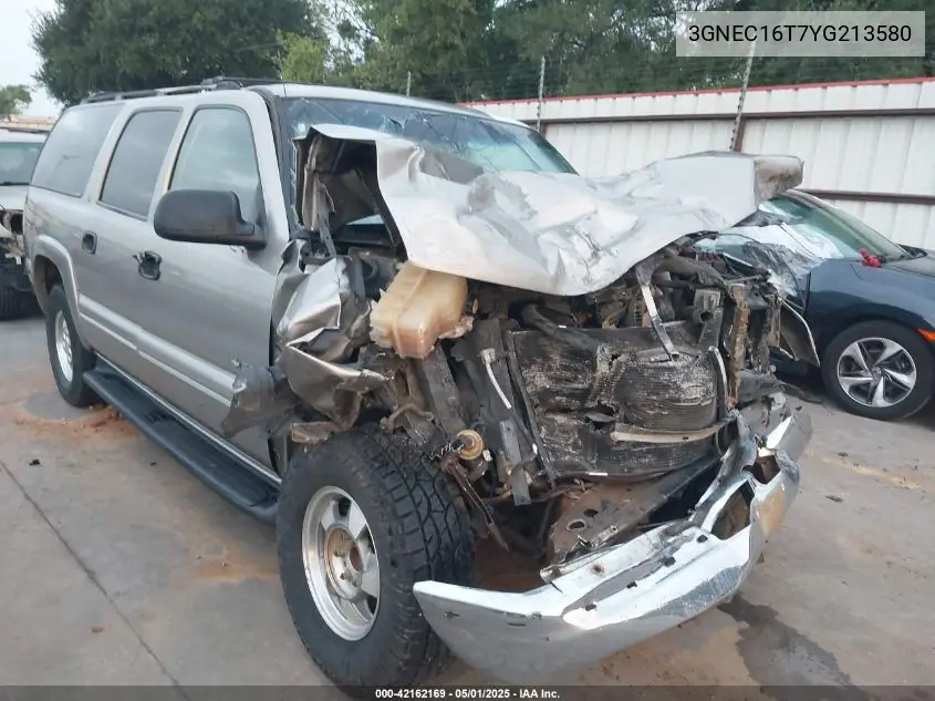 2000 Chevrolet Suburban 1500 Ls VIN: 3GNEC16T7YG213580 Lot: 42162169