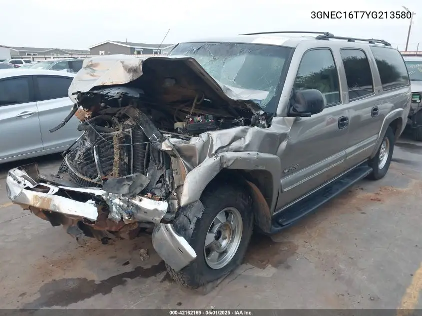 2000 Chevrolet Suburban 1500 Ls VIN: 3GNEC16T7YG213580 Lot: 42162169