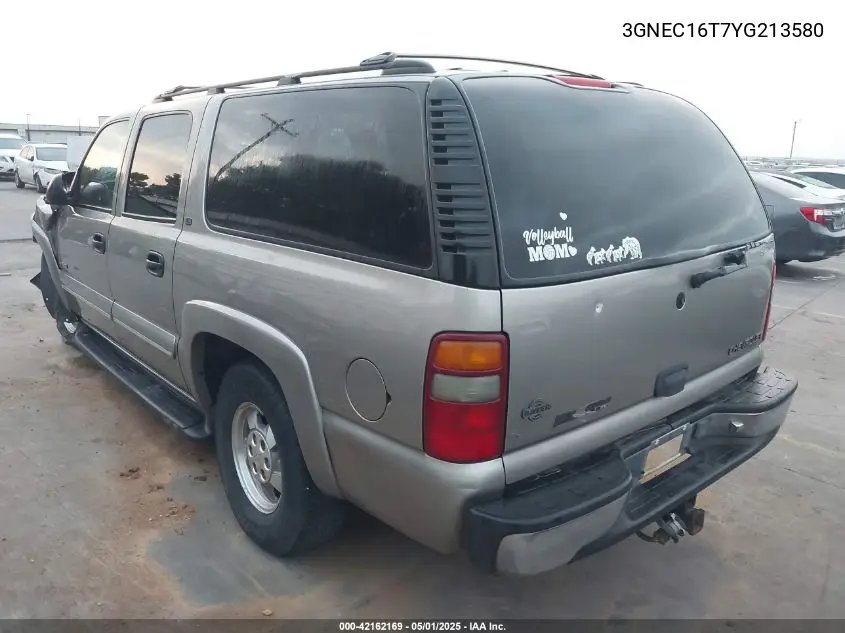 2000 Chevrolet Suburban 1500 Ls VIN: 3GNEC16T7YG213580 Lot: 42162169