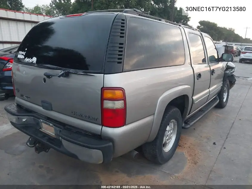 2000 Chevrolet Suburban 1500 Ls VIN: 3GNEC16T7YG213580 Lot: 42162169