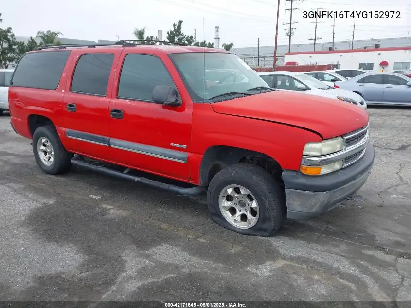 2000 Chevrolet Suburban 1500 Ls VIN: 3GNFK16T4YG152972 Lot: 42171645
