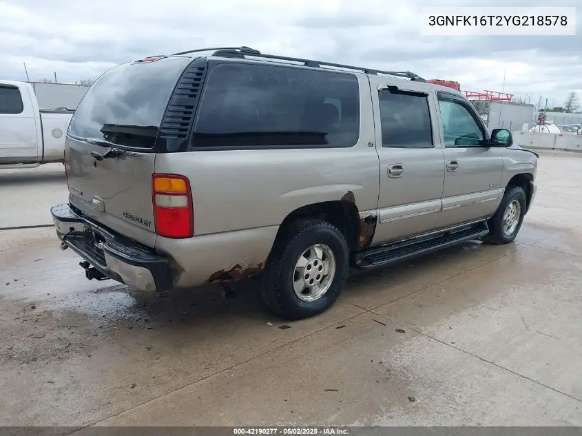 2000 Chevrolet Suburban 1500 Lt VIN: 3GNFK16T2YG218578 Lot: 42190277