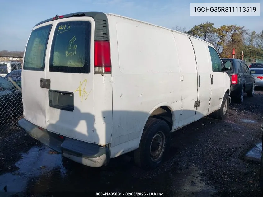 2001 Chevrolet Express VIN: 1GCHG35R811113519 Lot: 41485031