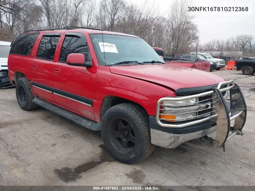 2001 Chevrolet Suburban 1500 Lt VIN: 3GNFK16T81G212368 Lot: 41497683
