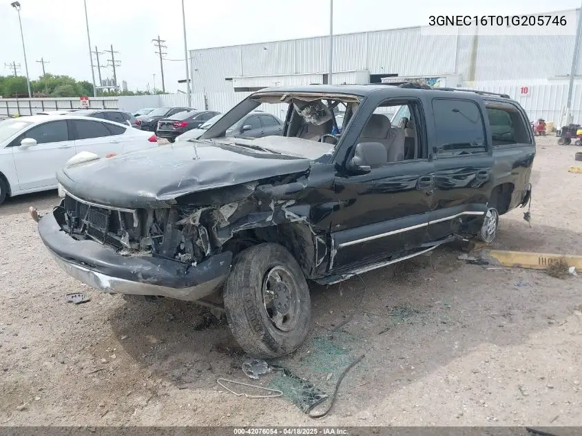 2001 Chevrolet Suburban 1500 Ls VIN: 3GNEC16T01G205746 Lot: 42076054