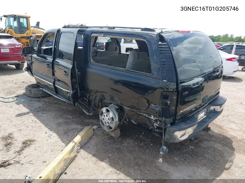 2001 Chevrolet Suburban 1500 Ls VIN: 3GNEC16T01G205746 Lot: 42076054