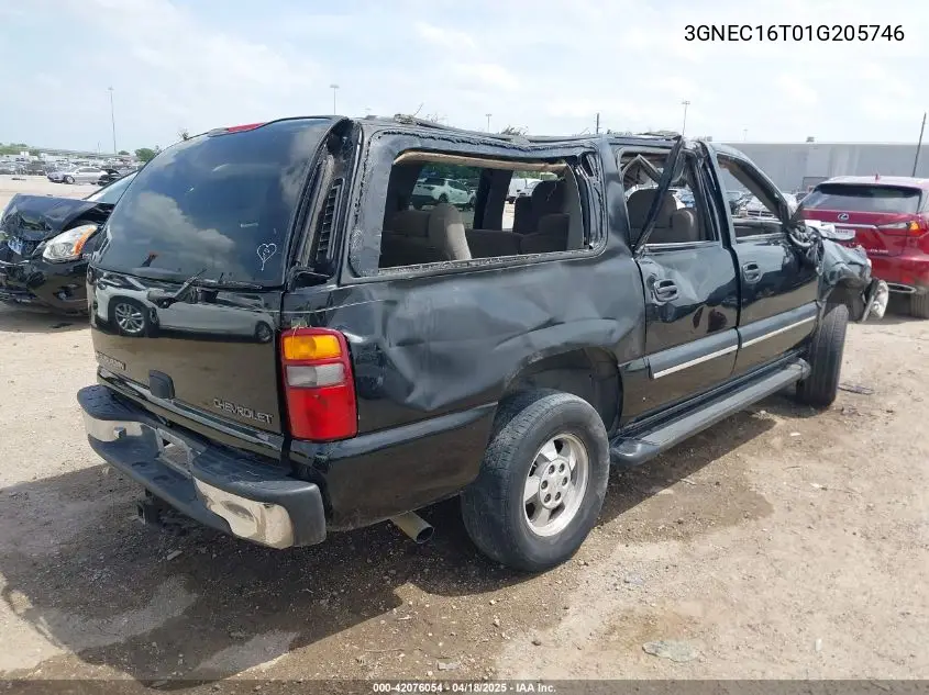 2001 Chevrolet Suburban 1500 Ls VIN: 3GNEC16T01G205746 Lot: 42076054