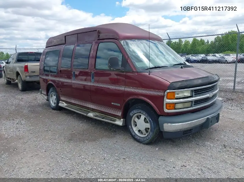 2001 Chevrolet Express Upfitter VIN: 1GBFG15R411217392 Lot: 42140347