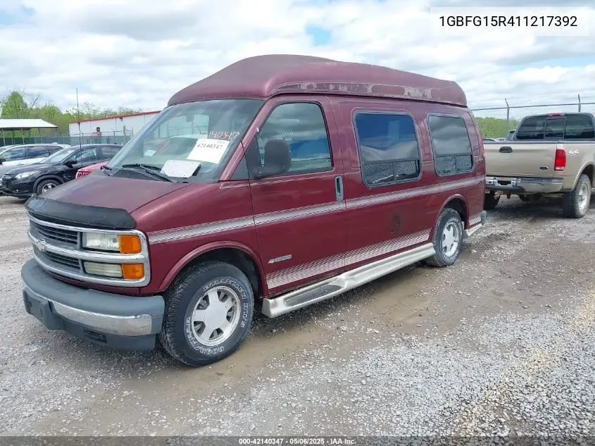 2001 Chevrolet Express Upfitter VIN: 1GBFG15R411217392 Lot: 42140347
