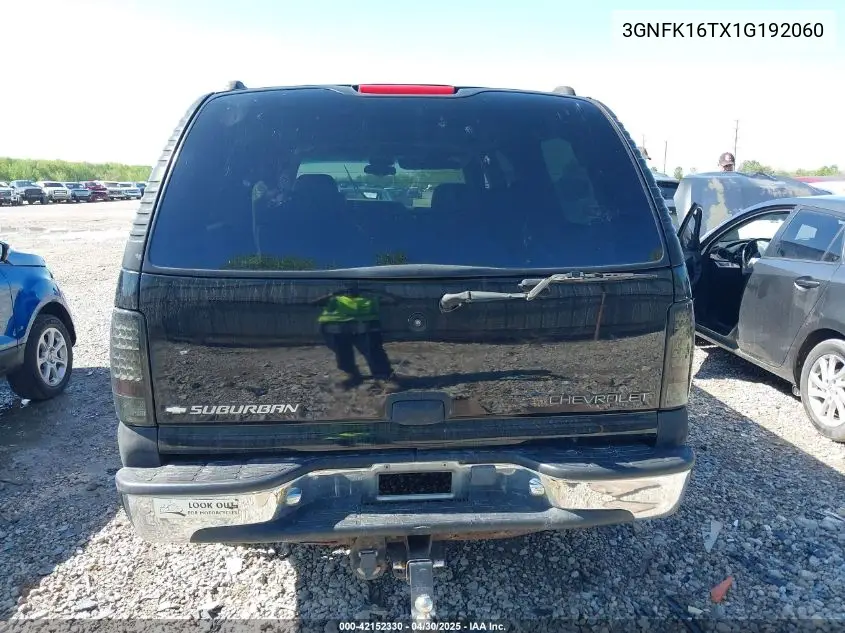 2001 Chevrolet Suburban 1500 Ls VIN: 3GNFK16TX1G192060 Lot: 42152330