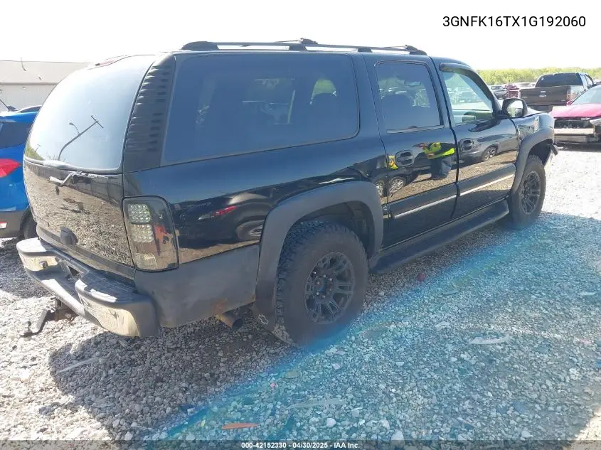 2001 Chevrolet Suburban 1500 Ls VIN: 3GNFK16TX1G192060 Lot: 42152330