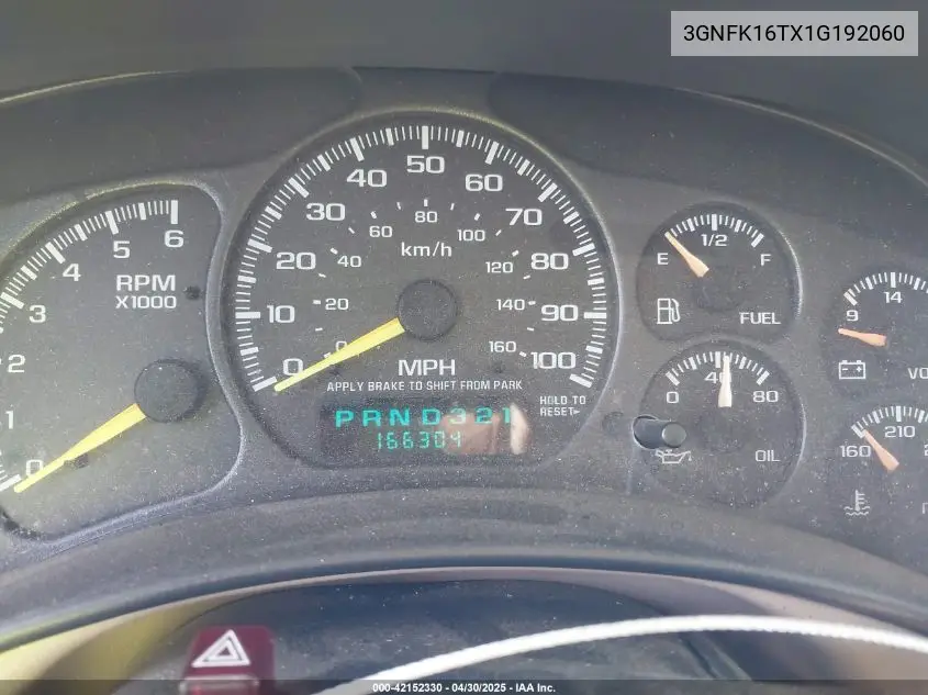 2001 Chevrolet Suburban 1500 Ls VIN: 3GNFK16TX1G192060 Lot: 42152330