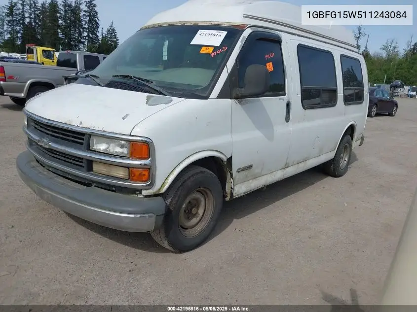 2001 Chevrolet Express Upfitter VIN: 1GBFG15W511243084 Lot: 42195816