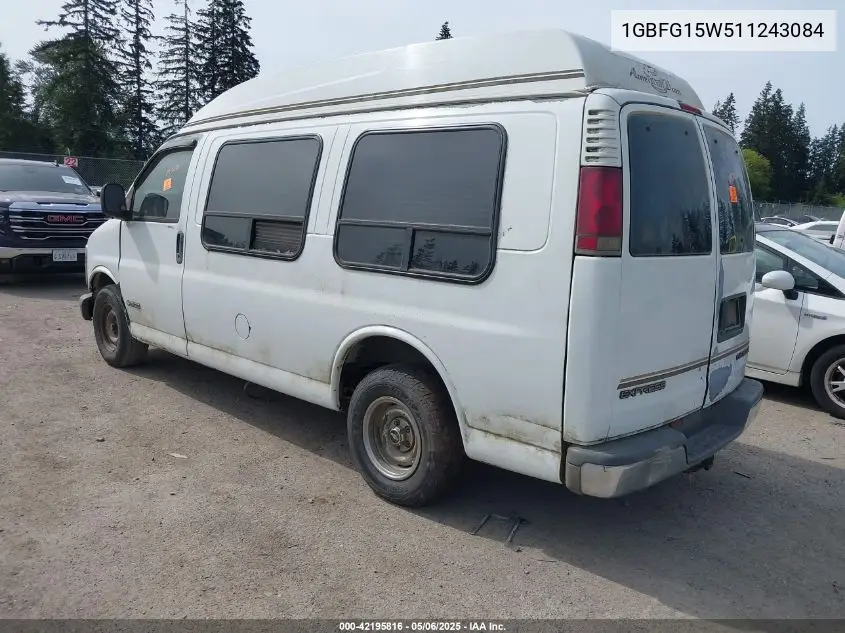 2001 Chevrolet Express Upfitter VIN: 1GBFG15W511243084 Lot: 42195816