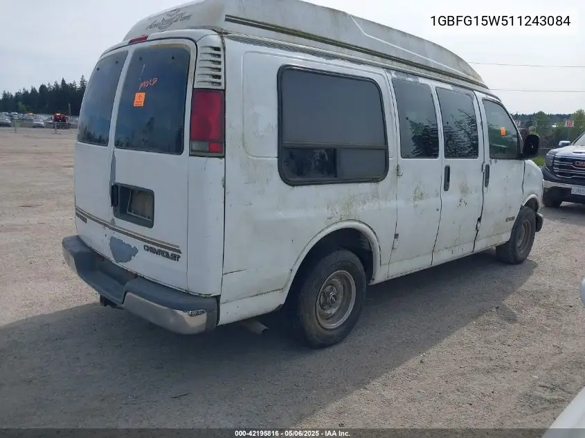 2001 Chevrolet Express Upfitter VIN: 1GBFG15W511243084 Lot: 42195816