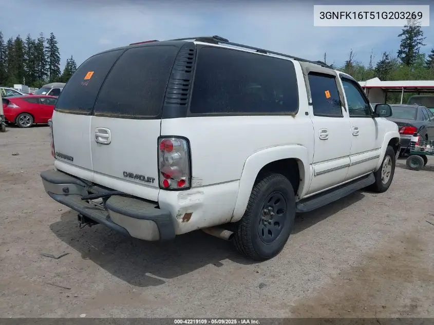 2001 Chevrolet Suburban 1500 Lt VIN: 3GNFK16T51G203269 Lot: 42219109