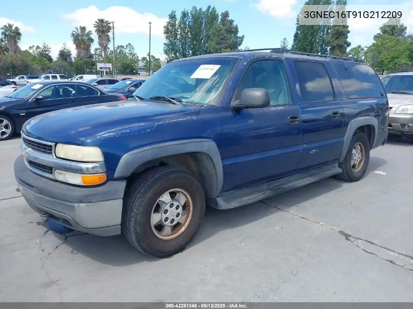 2001 Chevrolet Suburban 1500 Ls VIN: 3GNEC16T91G212209 Lot: 42251346