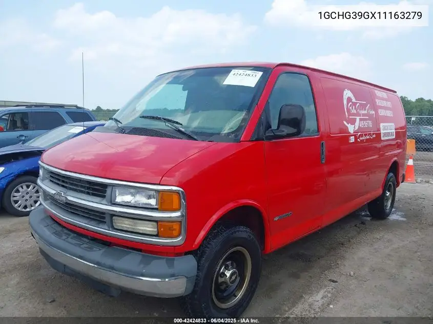 2001 Chevrolet Express VIN: 1GCHG39GX11163279 Lot: 42424833