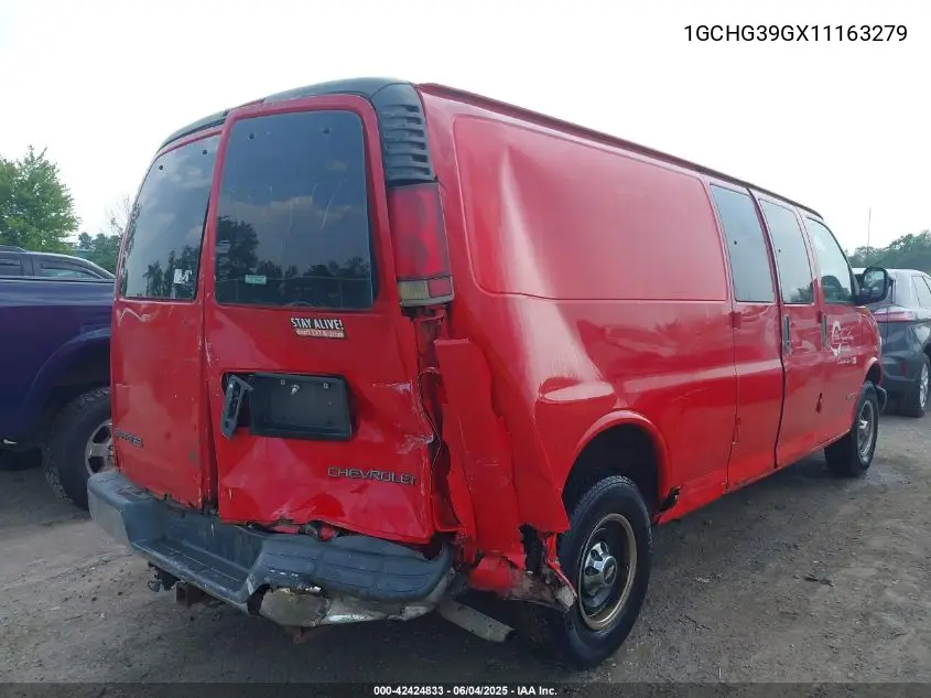2001 Chevrolet Express VIN: 1GCHG39GX11163279 Lot: 42424833