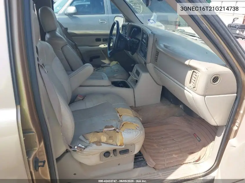2001 Chevrolet Suburban 1500 Lt VIN: 3GNEC16T21G214738 Lot: 42433747