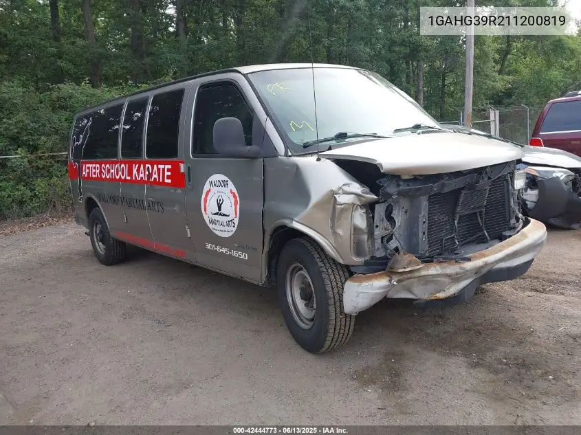 2001 Chevrolet Express VIN: 1GAHG39R211200819 Lot: 42444773