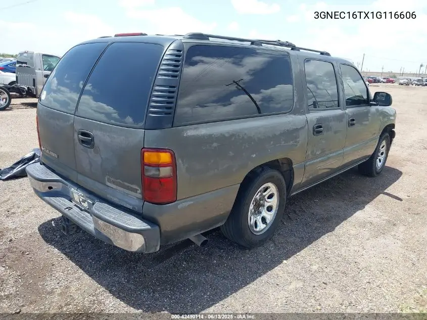 2001 Chevrolet Suburban 1500 Ls VIN: 3GNEC16TX1G116606 Lot: 42490114