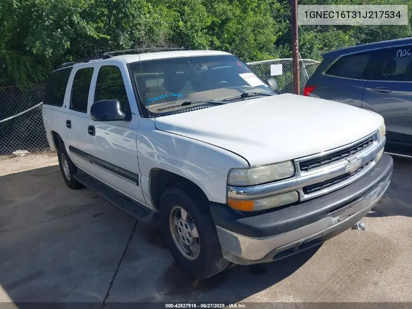 2001 Chevrolet Suburban 1500 Ls VIN: 1GNEC16T31J217534 Lot: 42527916