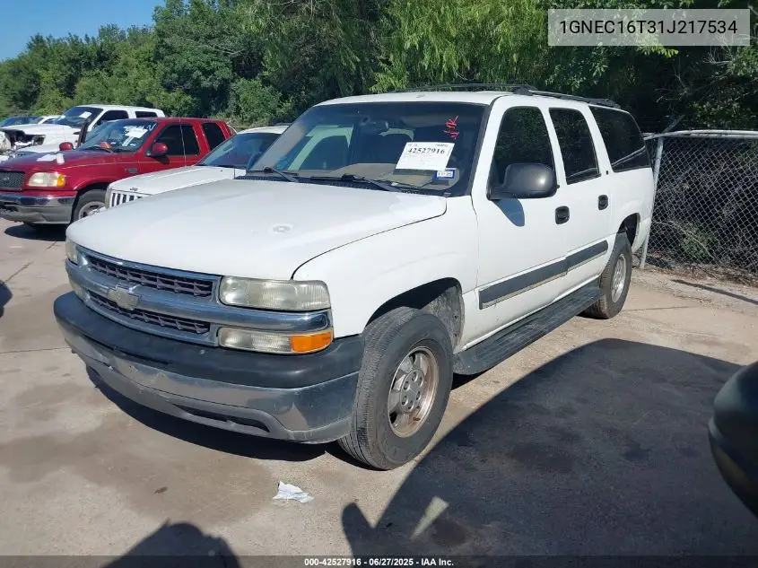 2001 Chevrolet Suburban 1500 Ls VIN: 1GNEC16T31J217534 Lot: 42527916