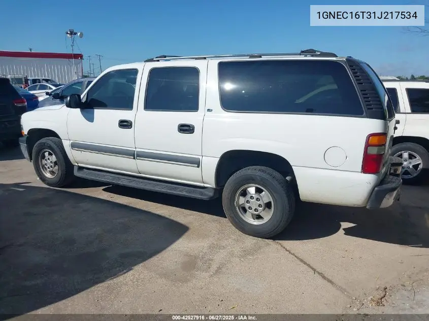 2001 Chevrolet Suburban 1500 Ls VIN: 1GNEC16T31J217534 Lot: 42527916