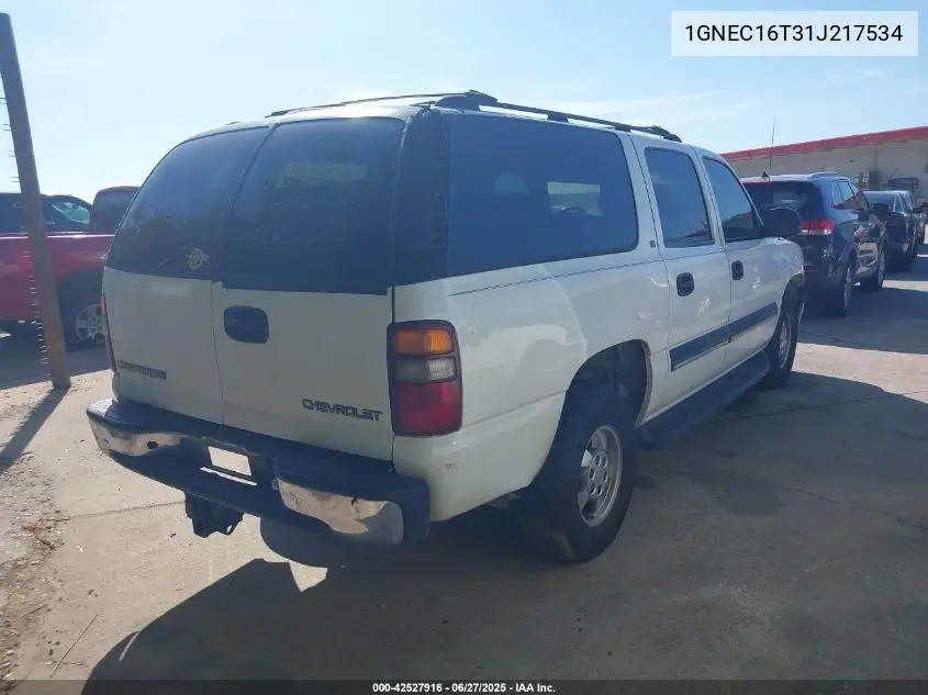 2001 Chevrolet Suburban 1500 Ls VIN: 1GNEC16T31J217534 Lot: 42527916