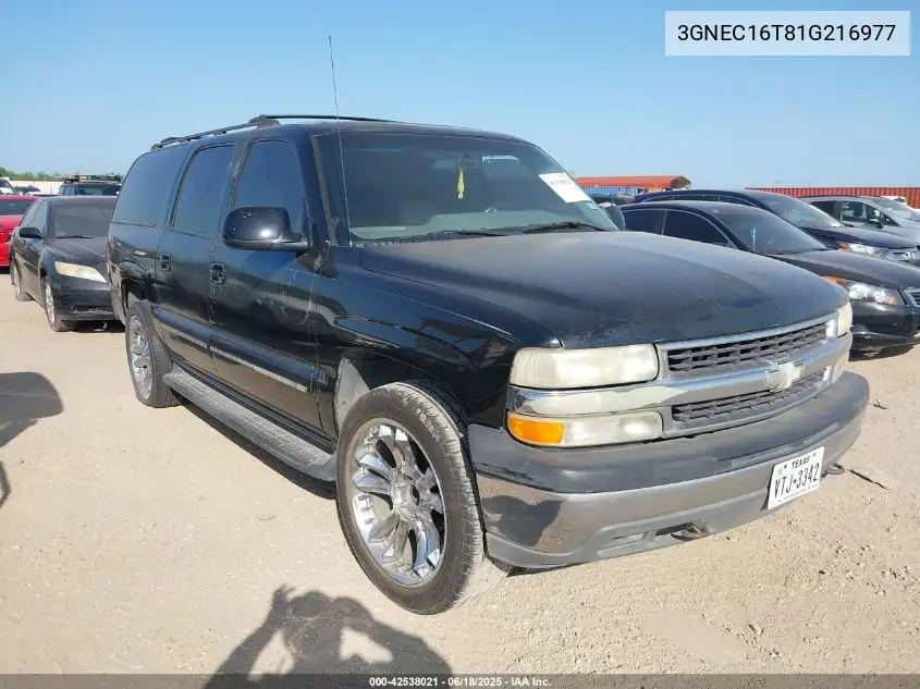 2001 Chevrolet Suburban 1500 Lt VIN: 3GNEC16T81G216977 Lot: 42538021