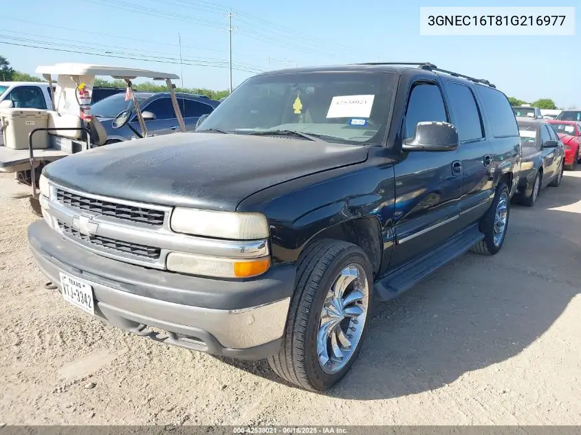 2001 Chevrolet Suburban 1500 Lt VIN: 3GNEC16T81G216977 Lot: 42538021