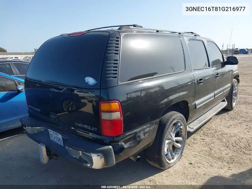 2001 Chevrolet Suburban 1500 Lt VIN: 3GNEC16T81G216977 Lot: 42538021