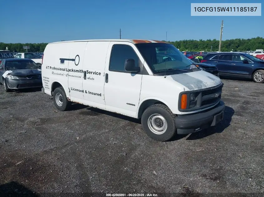 2001 Chevrolet Express VIN: 1GCFG15W411185187 Lot: 42565861