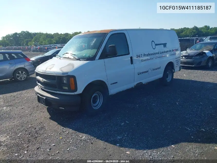 2001 Chevrolet Express VIN: 1GCFG15W411185187 Lot: 42565861