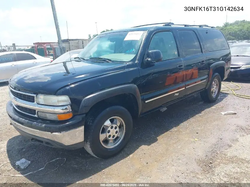 2001 Chevrolet Suburban 1500 Lt VIN: 3GNFK16T31G142634 Lot: 42575492