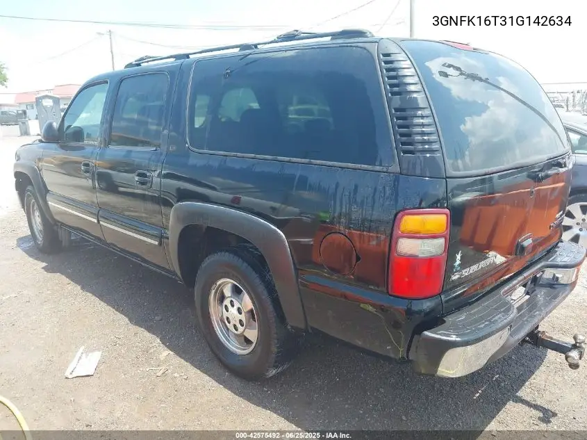 2001 Chevrolet Suburban 1500 Lt VIN: 3GNFK16T31G142634 Lot: 42575492