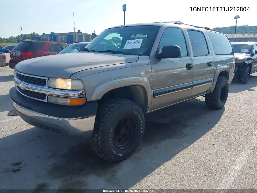 2001 Chevrolet Suburban 1500 Ls VIN: 1GNEC16T31J212804 Lot: 42578478
